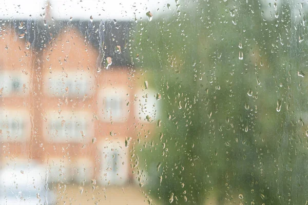 Drops Rain Window Wet Weather Background — Stock Photo, Image