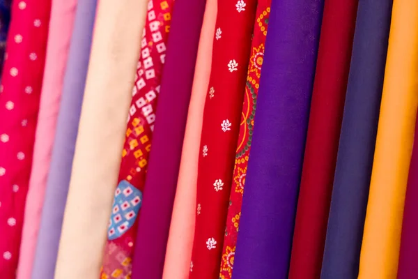 Индийский Красочный Тканевый Фон Материал Одежды — стоковое фото