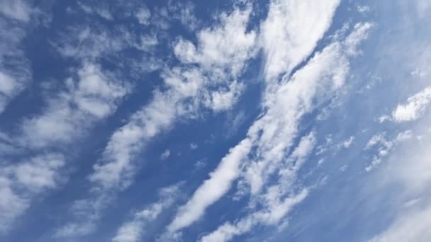 Blue Sky White Clouds Background Good Weather High Quality Footage — Stock Video