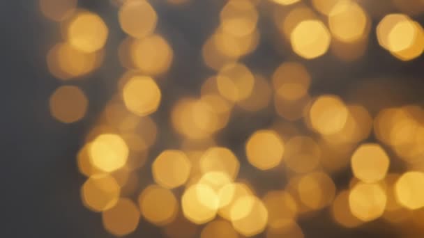 Закрыть Золотую Рождественскую Гирлянду Украшение Новогодней Елки Высококачественные Кадры — стоковое видео
