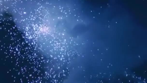 Fuegos Artificiales Brillantes Festivos Cielo Azul Marino Nocturno Imágenes Fullhd — Vídeo de stock