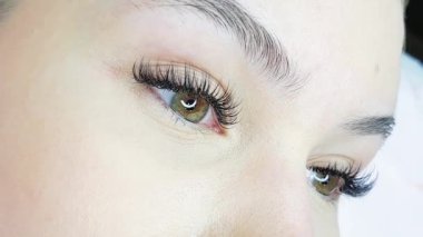Kirpik uzatma, güzellik salonu tedavisi, 2d cilt, 3d cilt, klasik kirpik, Rus hacmi, megavolume, yeni set. Yüksek kalite 4k görüntü