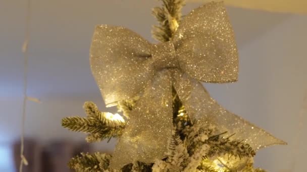 Primer Plano Decoración Navidad Árbol Navidad — Vídeo de stock