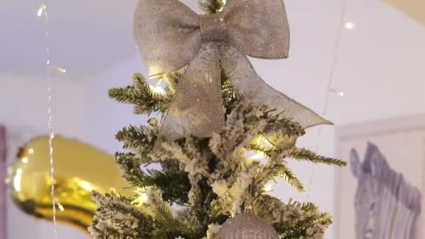 Perto Decoração Natal Árvore Natal Imagens Alta Qualidade — Vídeo de Stock