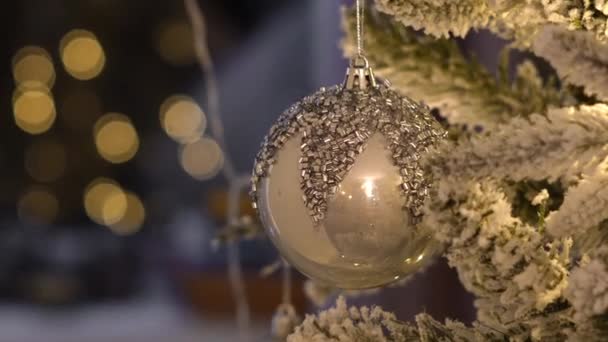 Primer Plano Decoración Navidad Árbol Navidad Imágenes Alta Calidad — Vídeo de stock