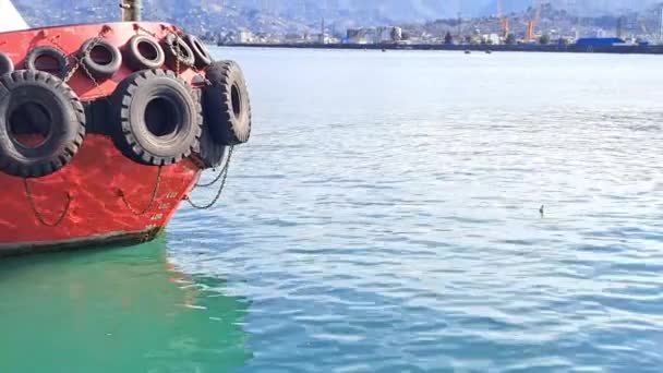 Bir Gemi Geminin Gövdesinin Suya Batırılma Derinliği Cereyan Yüksek Kalite — Stok video