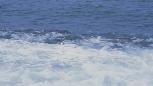 Video Turbulenta Vågor Kraschar Ett Stormigt Hav Fångas Dyster Dag — Stockvideo