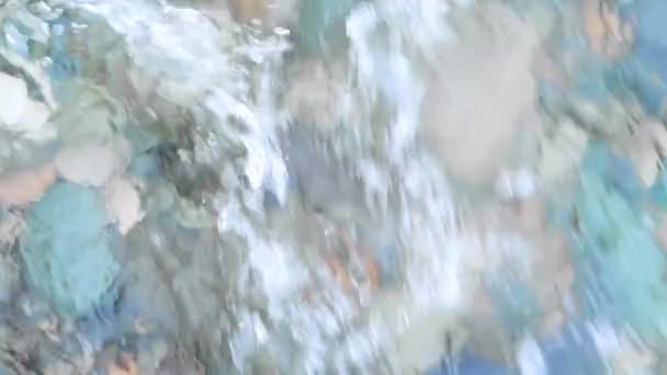 Pintoresco Arroyo Montaña Precipita Sobre Guijarros Suaves Coloridos — Vídeos de Stock
