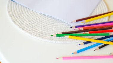 colorful pencils for neurographic drawing on a white background, used in psychological art therapy.. clipart