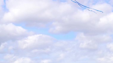 Açık mavi gökyüzünde uçan uçurtma, özgürlüğü, neşeyi ve açık hava eğlencesini simgeliyor.