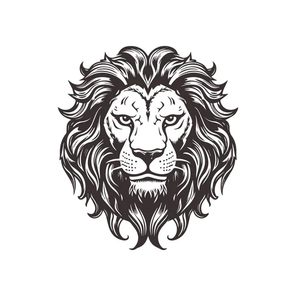 stock vector Abstract Lion Head Logo Design with Line Art Graphic Style.