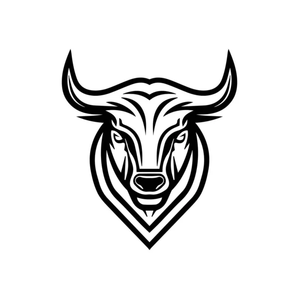 Мінімалістичний Абстрактний Логотип Голови Бика Простому Художньому Стилі — стоковий вектор