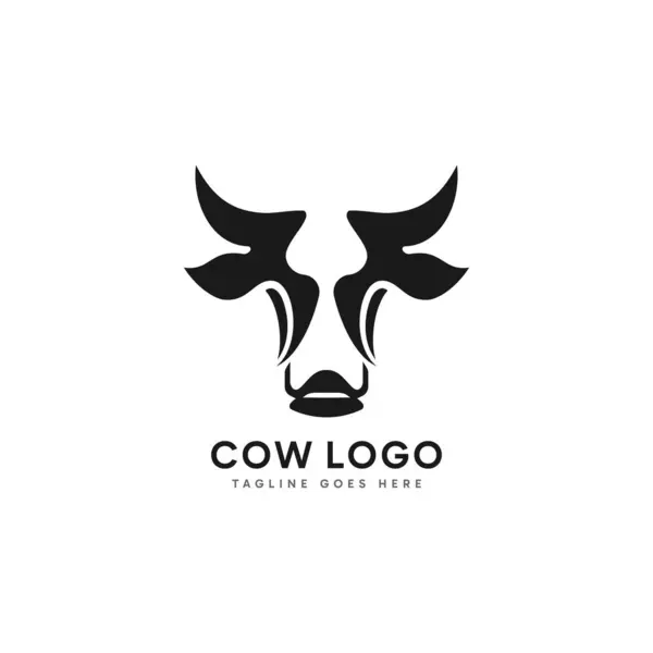 Soyut minimalist inek logosu tasarımı. Vektör logo şablonu çizimi.
