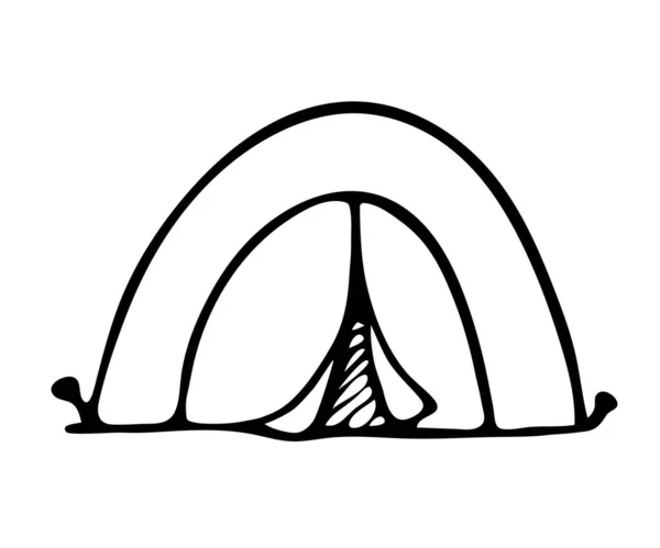 Handgezeichnetes Zelt Doodle Symbol Illustration Des Vektor Zeltes — Stockvektor