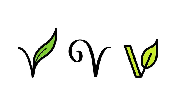 Texte Végétalien Dessiné Main Illustration Lettrage Vectoriel Vert Calligraphie Illustration — Image vectorielle