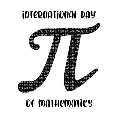 Happy international day of mathematics vector background illustration. World Pi Day banner