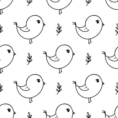 Sevimli yay kuşu kusursuz desenli vektör çizimi. Karalama çocuklar duvar kâğıdı