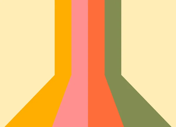1970年 复古无缝图案 有橙色 黄色和绿色三种颜色 70年代手绘矢量画图背景 嬉皮士壁纸 — 图库矢量图片