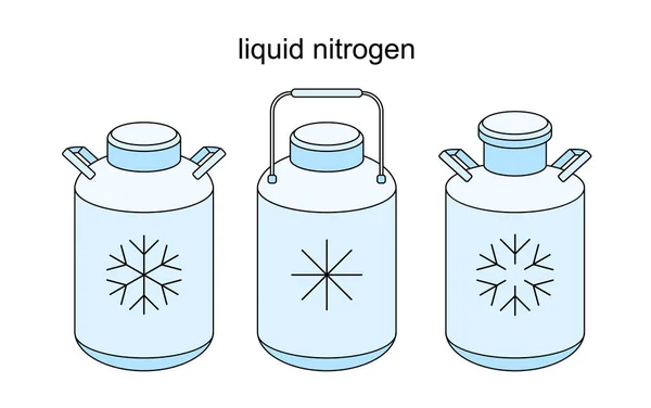 Icona Della Linea Vettoriale Gas Azotato Compresso Liquido Con Illustrazione — Vettoriale Stock