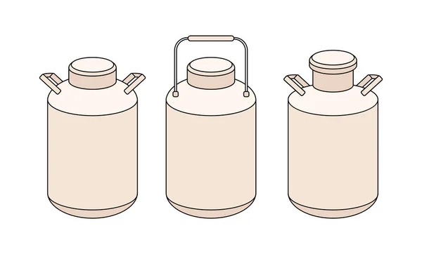 Milchbehälter Können Vektor Umrisse Veranschaulichen Handgezeichnete Doodle Linie Konturzeichnung Isoliert — Stockvektor