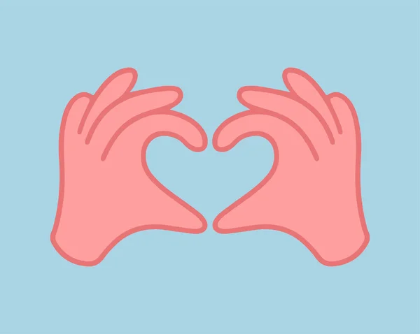 Kalp Sembolü Oluşturan Biçimlendiren Eller Kalp Işaretine Bayıldım Sevgililer Günü — Stok Vektör