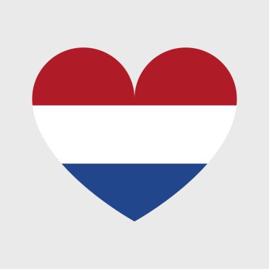Hollanda bayrak vektör simgeleri kalp, yıldız, daire ve harita şeklinde ayarlanmıştır. Farklı geometrik şekillerde Hollanda bayrağı çizimi.