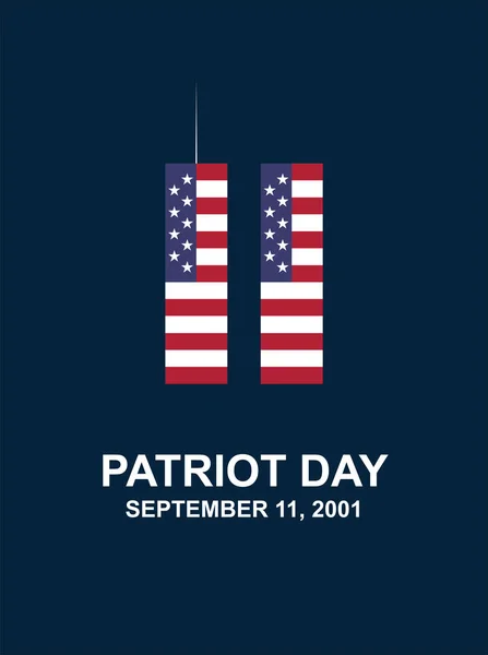 Patriotentag September 2001 Vector Usa Banner Vereinigte Staaten Flagge 911 — Stockvektor