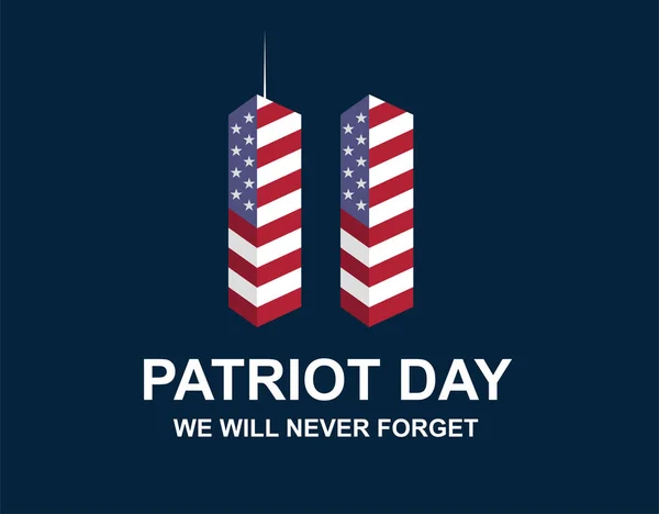 Patriot Day Září2001 Vektor Usa Prapor Spojené Státy Americké Vlajka — Stockový vektor