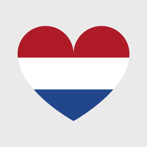 Los Iconos Vectoriales Bandera Holandesa Establecen Forma Corazón Estrella Círculo — Vector de stock