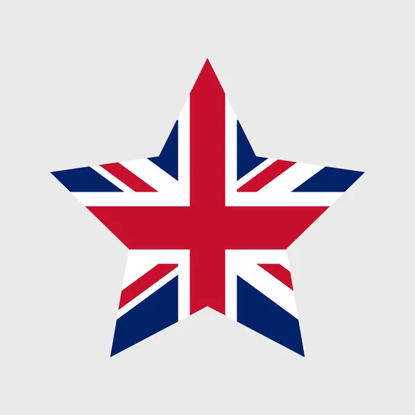 Значки Вектора Флага Великобритании Установленные Форме Сердца Звезды Круга Карты — стоковый вектор