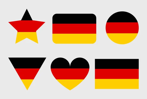 Vektorové Ikony Německa Zasazené Tvaru Srdce Hvězdy Kruhu Mapy Německá — Stockový vektor
