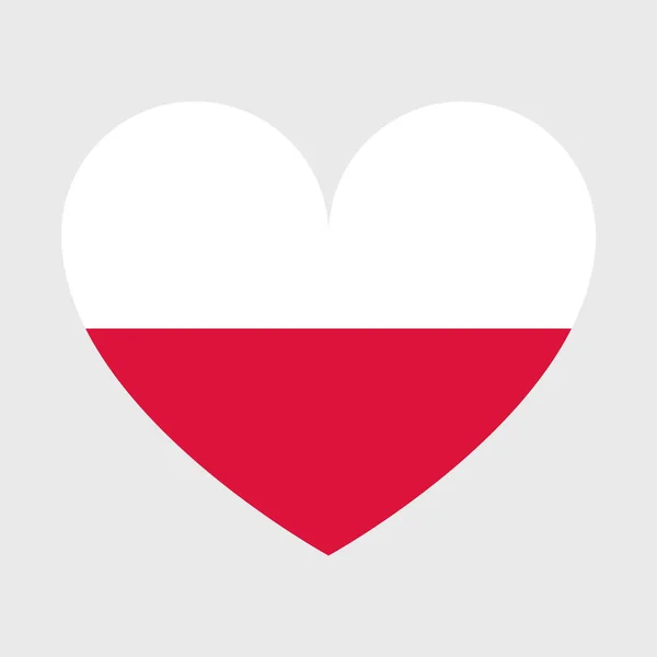 Polonia Bandera Vector Iconos Conjunto Ilustraciones Forma Corazón Estrella Círculo — Vector de stock