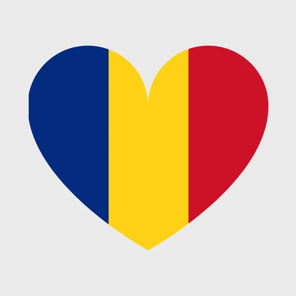 Romania Bandiera Vettoriale Icone Serie Illustrazioni Forma Cuore Stella Cerchio — Vettoriale Stock