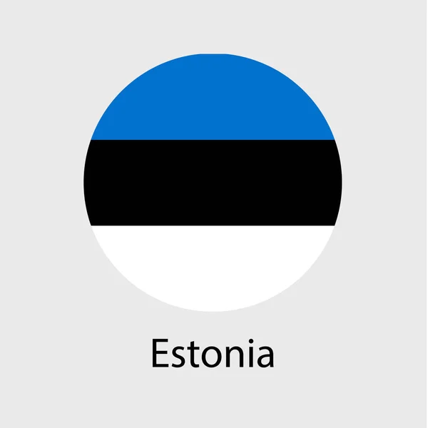 Estonia Bandera Vector Iconos Conjunto Ilustraciones Forma Corazón Estrella Círculo — Archivo Imágenes Vectoriales