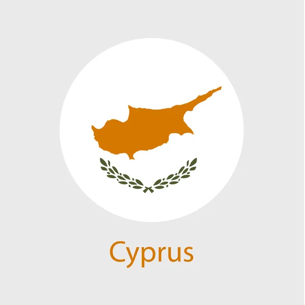 Cipro Bandiera Vettoriale Icone Serie Illustrazioni Forma Cuore Stella Cerchio — Vettoriale Stock