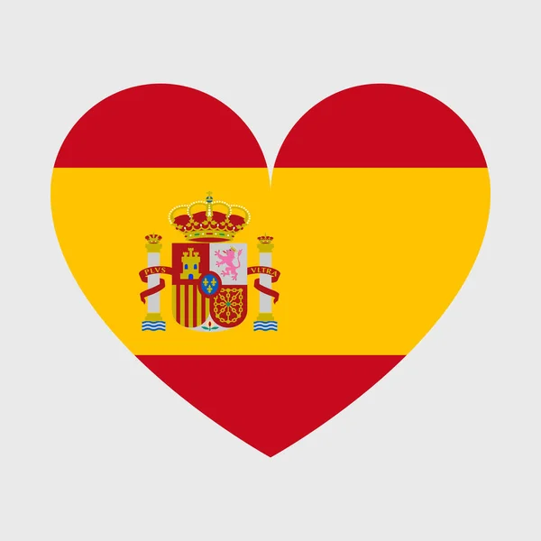 Ikony Wektora Flagi Hiszpanii Zestaw Ilustracji Kształcie Serca Gwiazdy Okręgu — Wektor stockowy