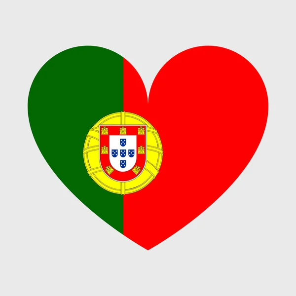 Portugal Bandeira Vetor Ícones Conjunto Ilustrações Forma Coração Estrela Círculo — Vetor de Stock