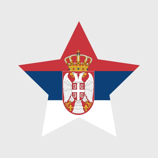 Drapeau Serbie Icônes Vectorielles Ensemble Illustrations Forme Coeur Étoile Cercle — Image vectorielle