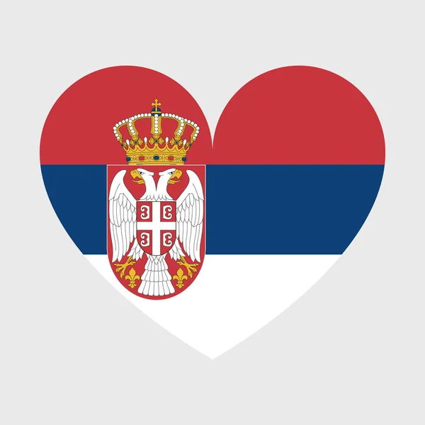 塞尔维亚国旗矢量图标 一组心形 圆形和地图形的插图 — 图库矢量图片