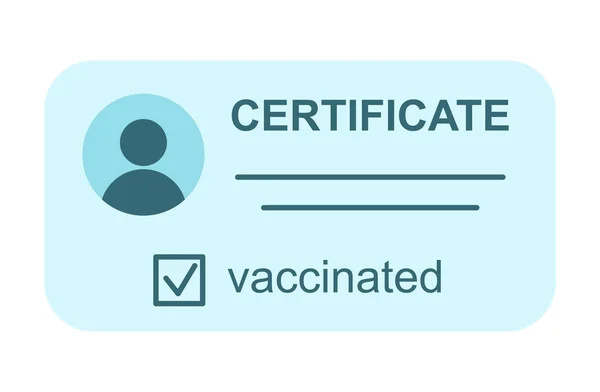 Значок Вектора Сертификата Вакцинации Паспорт Здоровья Прививочного Документа Иллюстрация — стоковый вектор