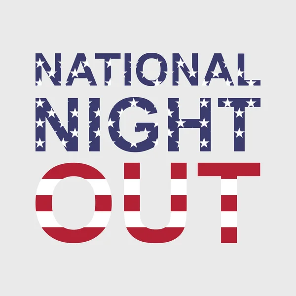 National Night Out Vektor Illustration Aufklärungskampagne Der Gemeindepolizei Den Vereinigten — Stockvektor