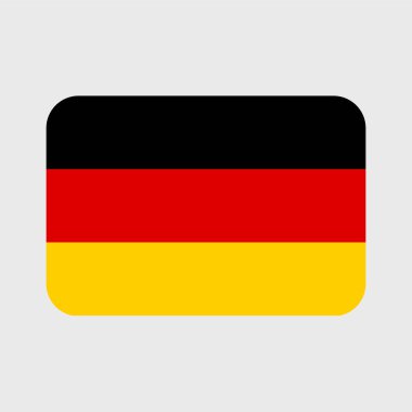 Almanya bayrak vektör simgeleri kalp, yıldız, daire ve harita şeklinde ayarlandı. Farklı geometrik şekillerde Alman bayrağı çizimi.