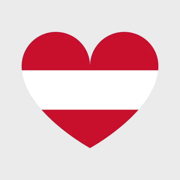 Iconos Vectoriales Bandera Austriaca Forma Corazón Estrella Círculo Mapa — Vector de stock