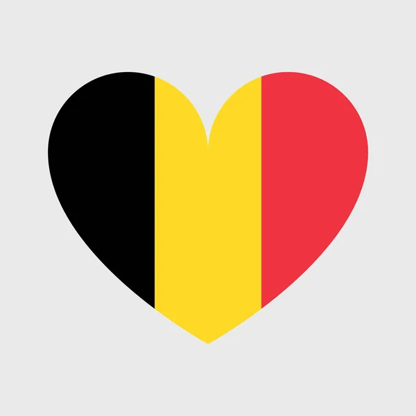 Belgijskie Ikony Wektorowe Ustawione Kształcie Serca Gwiazdy Okręgu Mapy — Wektor stockowy