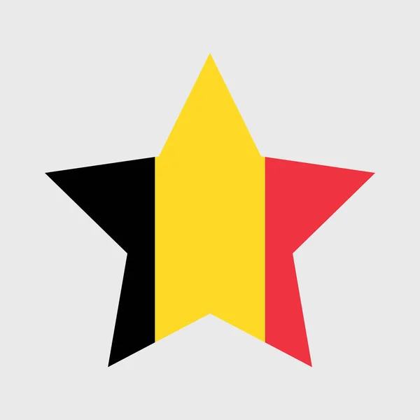 Знаки Вектора Флага Бельгии Установленные Форме Сердца Звезды Круга Карты — стоковый вектор