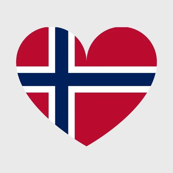 Ikony Wektora Norweskiej Flagi Ustawione Kształcie Serca Gwiazdy Okręgu Mapy — Wektor stockowy