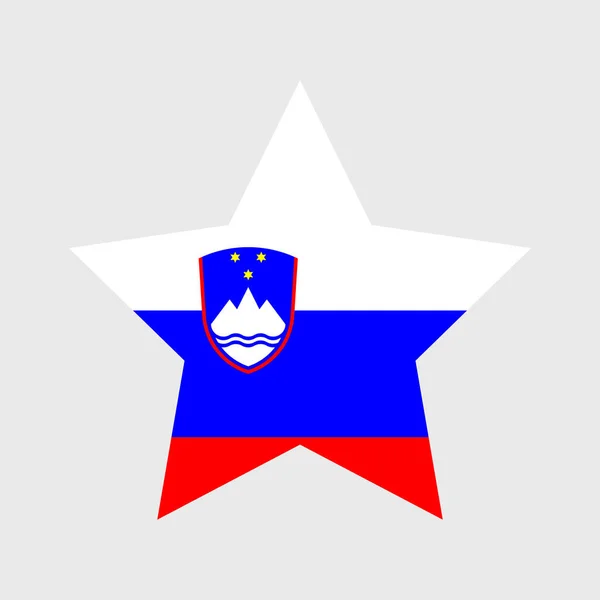 Slowenien Flaggenvektorsymbole Form Von Herz Stern Kreis Und Karte — Stockvektor