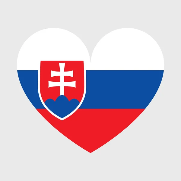 Slovakia Flag Vector Icons Set Shape Heart Star Circle Map — Stock Vector