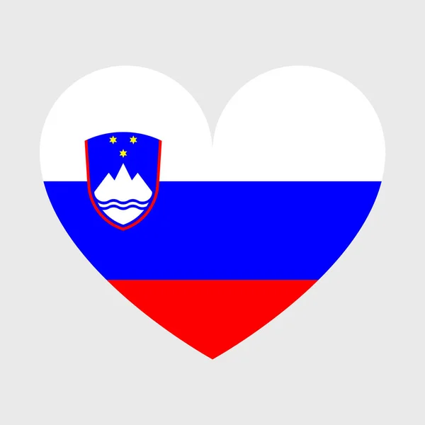 Slovenia Flag Vector Icons Set Shape Heart Star Circle Map — Stock Vector