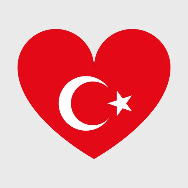 Vektor Symbole Der Türkei Flagge Herzform Stern Kreis Und Karte — Stockvektor
